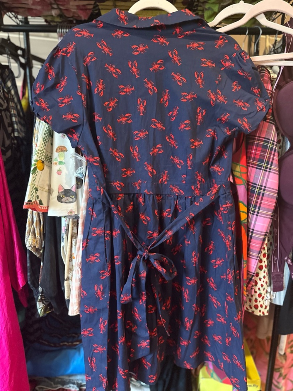 MODCLOTH Lobster Print π¦ Dress Cotton Twill Size XL Nautical Sea Maine π Sailor - Picture 11 of 12